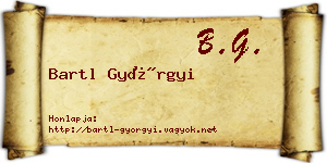 Bartl Györgyi névjegykártya