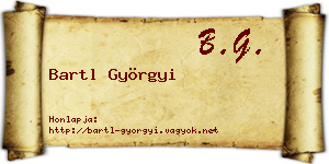 Bartl Györgyi névjegykártya